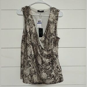 NEW Cable & Gauge Women’s Top Medium Snakeskin Print Sleeveless BlouSE SIZE: XL
